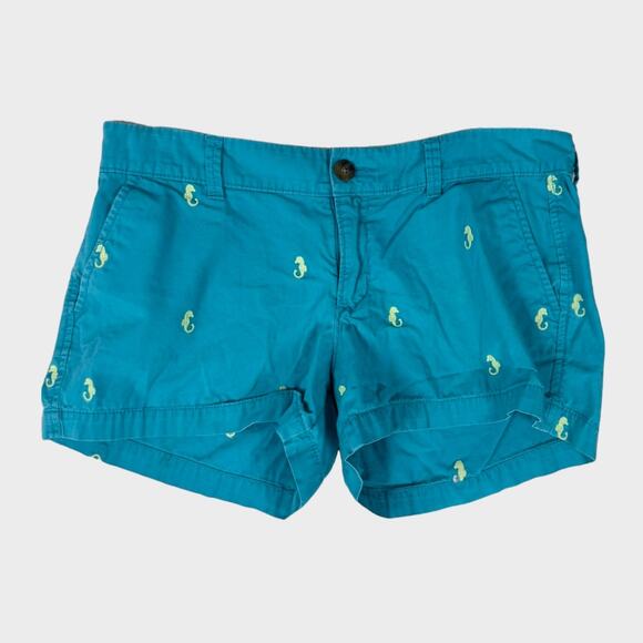 Old Navy Size 4 Shorts Seahorses Blue - Picture 1 of 6